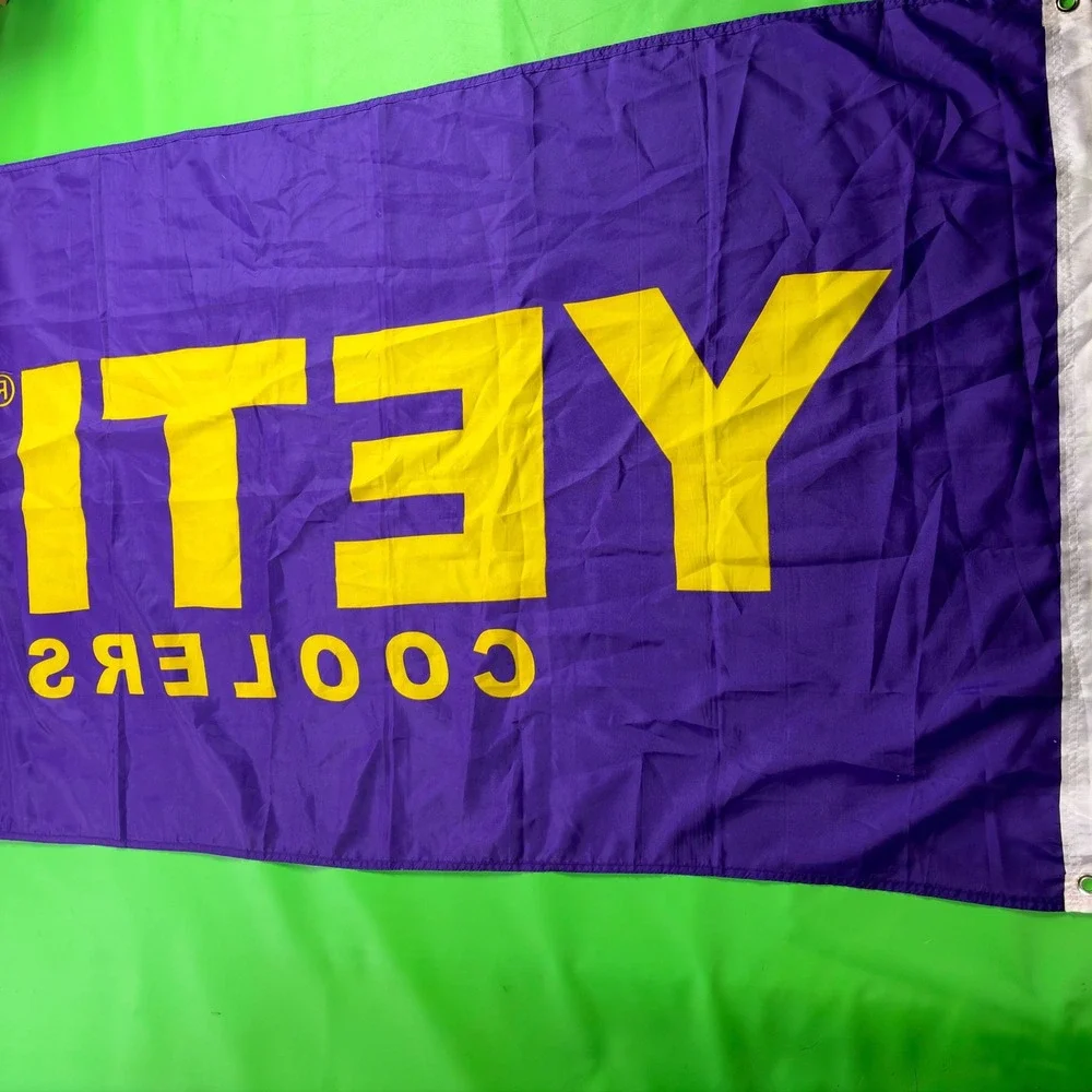 YETI Coolers Logo Flag Banner 3x5 Purple/Gold LSU Vikings Lakers Colors Grommets
